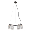 ITALUX - Lustră pe cablu SIMONA 6xE14/40W/230V negru/auriu