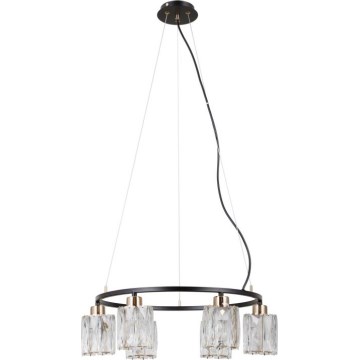 ITALUX - Lustră pe cablu SIMONA 6xE14/40W/230V negru/auriu