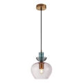 ITALUX - Lustră suspendată pe cablu FANDA 1xE27/40W/230V auriu/gri fumuriu