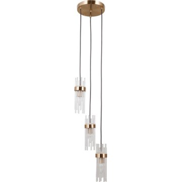 Italux - Lustră suspendată pe cablu TARASO 3xE14/40W/230V, aurie