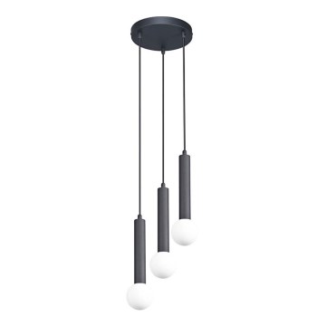 ITALUX - Pendul FILANO pe cablu, 3xG9/5W/230V, negru