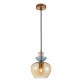ITALUX - Pendul suspendat pe cablu FANDA 1xE27/40W/230V auriu/bej fumuriu