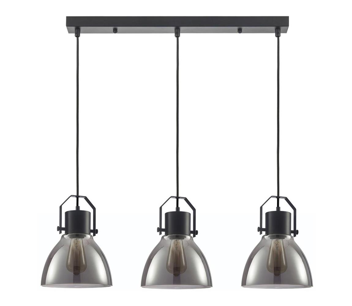 Lustră pe cablu DARLENA 3xE27/40W/230V negru  PND-22371-3-BK+SG