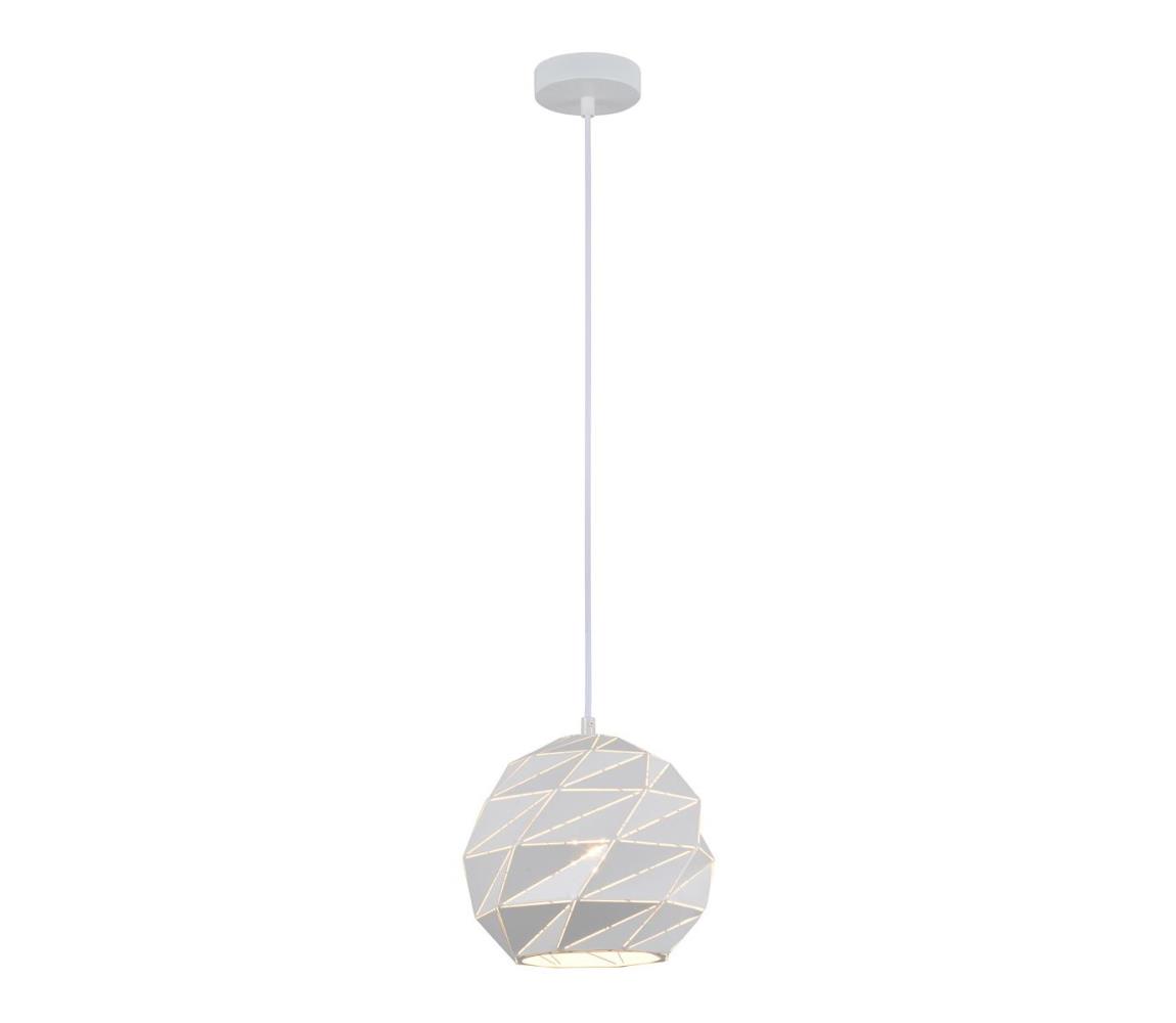 Lustră pe cablu PALERMO 1xE27/40W/230V d. 23 cm alb  PND-2424-1S-WH