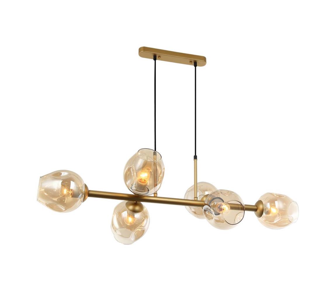 Lustră pe cablu BORGO 6xE27/40W/230V auriu  PND-30843-6 GD+AMB