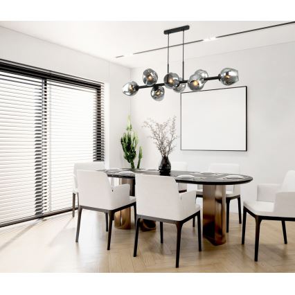 ITALUX - Lustră pe cablu BORGO 8xE27/40W/230V negru