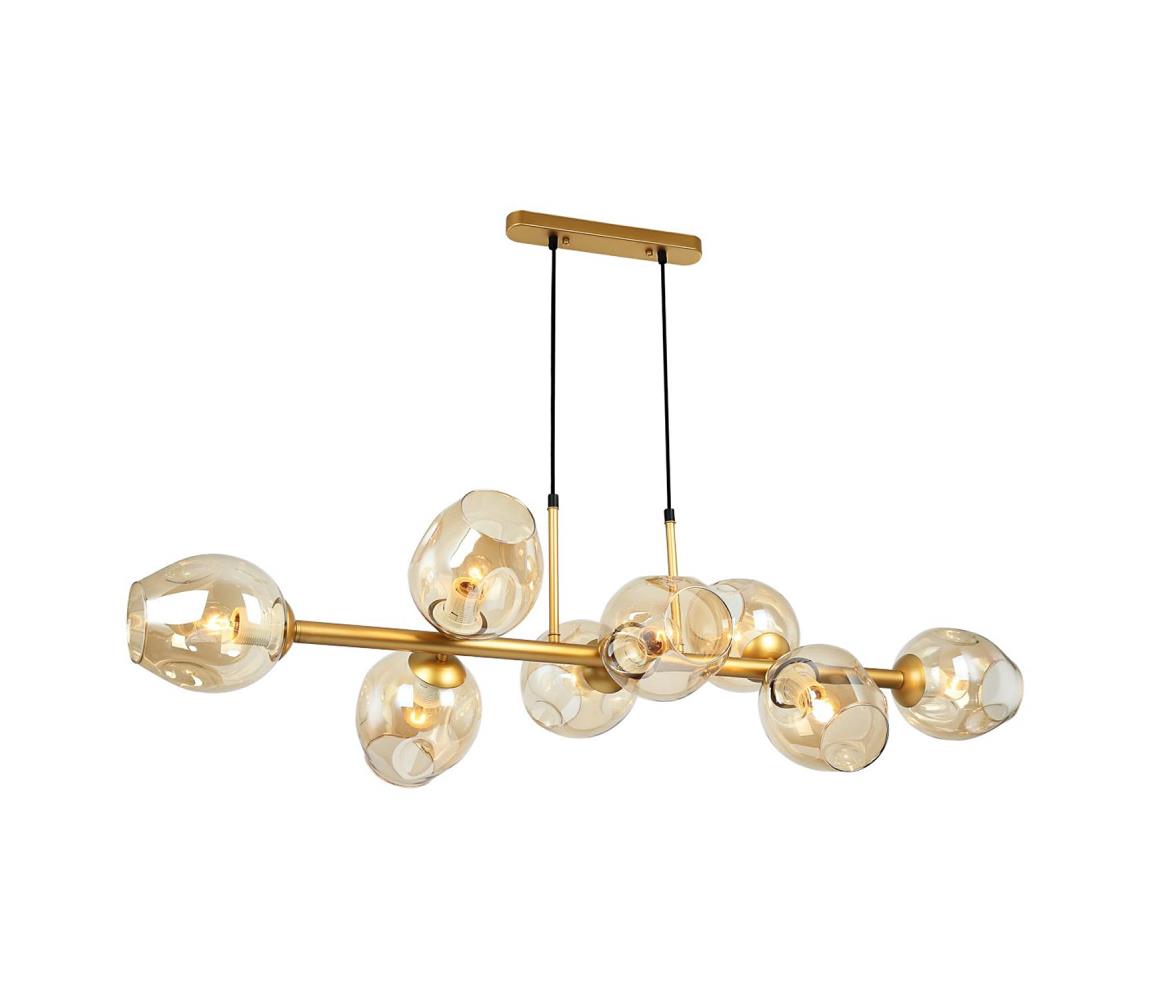 Lustră pe cablu BORGO 8xE27/40W/230V auriu PND-30843-8 GD+AMB