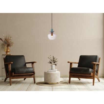 ITALUX - Lustră suspendată pe cablu FANDA 1xE27/40W/230V auriu/gri fumuriu