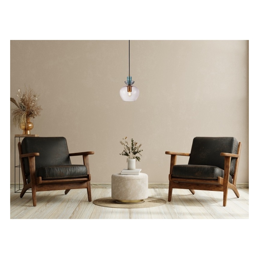 ITALUX - Lustră suspendată pe cablu FANDA 1xE27/40W/230V auriu/gri fumuriu