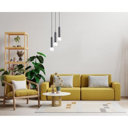 ITALUX - Pendul FILANO pe cablu, 3xG9/5W/230V, negru