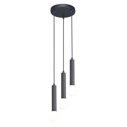 ITALUX - Pendul FILANO pe cablu, 3xG9/5W/230V, negru