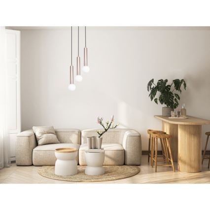 ITALUX - Lustră suspendată pe cablu FILANO 3xG9/5W/230V aur roz