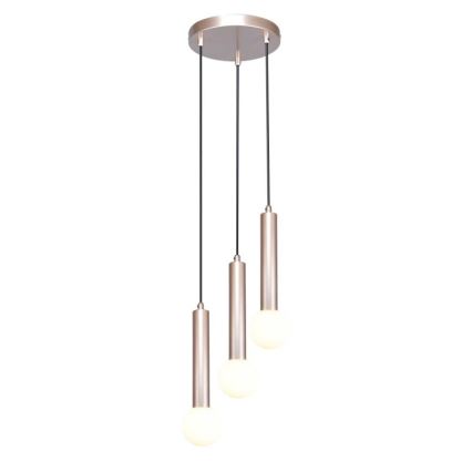 ITALUX - Lustră suspendată pe cablu FILANO 3xG9/5W/230V aur roz