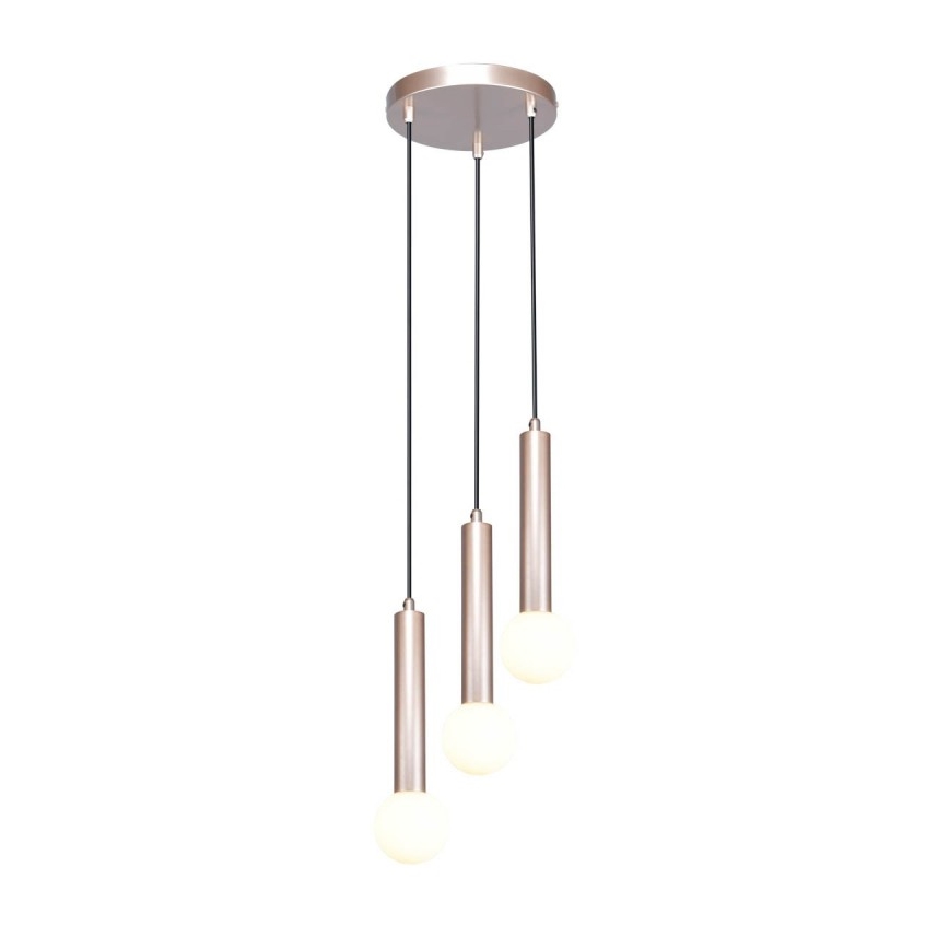 ITALUX - Lustră suspendată pe cablu FILANO 3xG9/5W/230V aur roz