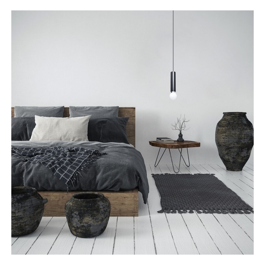 ITALUX - Pendul pe cablu MACERA 1xE27/40W/230V negru