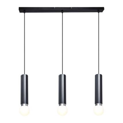 ITALUX - Lustră suspendată pe cablu MACERA 3xE27/40W/230V, neagră