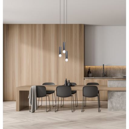 ITALUX - Lustră suspendată pe cablu MACERA 3xE27/40W/230V negru