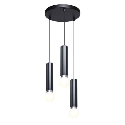 ITALUX - Lustră suspendată pe cablu MACERA 3xE27/40W/230V negru