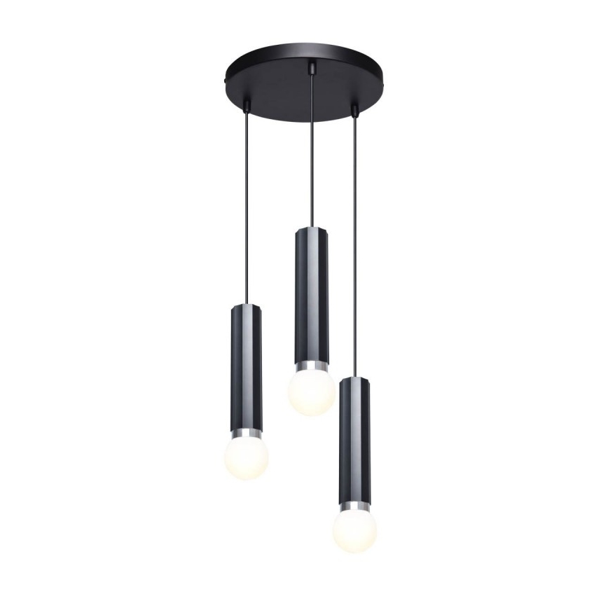 ITALUX - Lustră suspendată pe cablu MACERA 3xE27/40W/230V negru