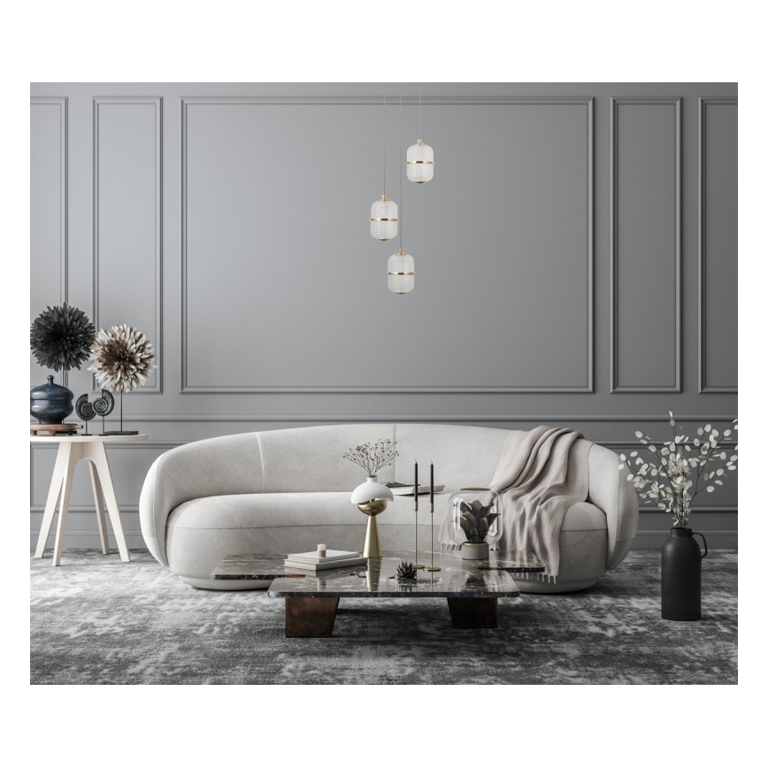 ITALUX - Lustră LED pe cablu ALANI 3xLED/5W/230V 3000K negru/auriu