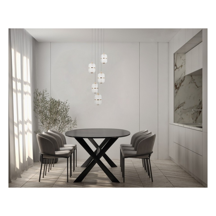 ITALUX - Lustră LED suspendată pe cablu ALANI 5xLED/5,6W/230V 3000K negru/auriu