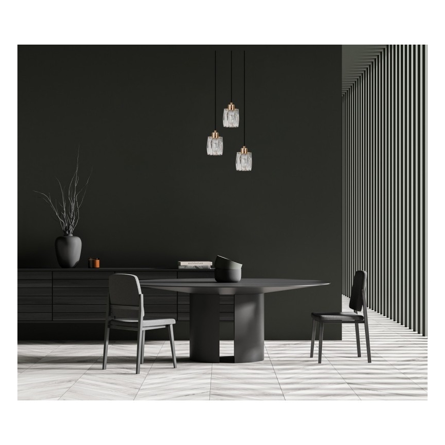ITALUX - Lustra suspendată pe cablu TORNO 3xE14/40W/230V negru/auriu