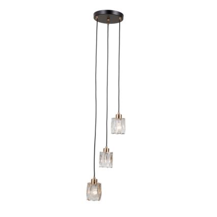 ITALUX - Lustra suspendată pe cablu TORNO 3xE14/40W/230V negru/auriu