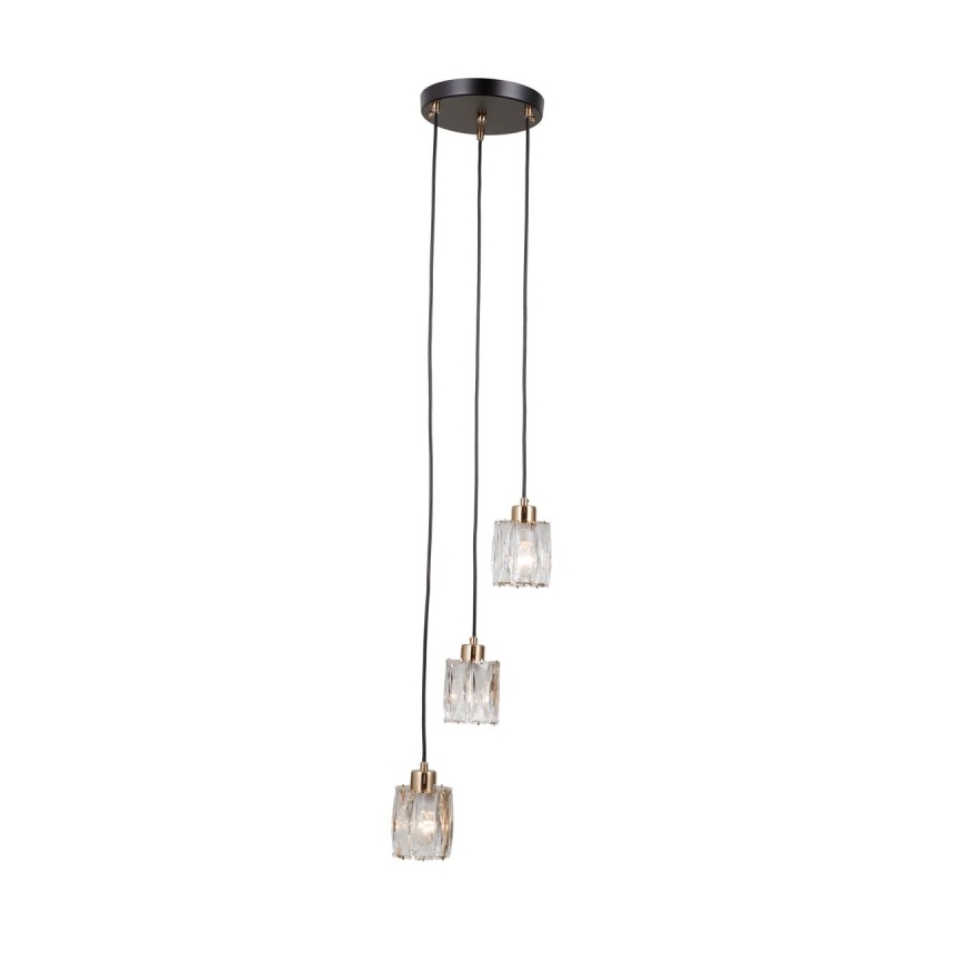ITALUX - Lustra suspendată pe cablu TORNO 3xE14/40W/230V negru/auriu