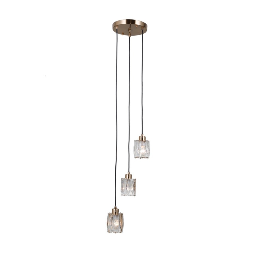 ITALUX - Lustră TORNO suspendată pe cablu, 3xE14/40W/230V, auriu