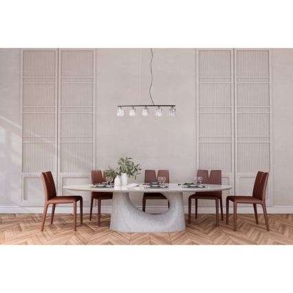 ITALUX - Candelabru suspendat pe cablu SIMONA 5xE14/40W/230V negru/auriu