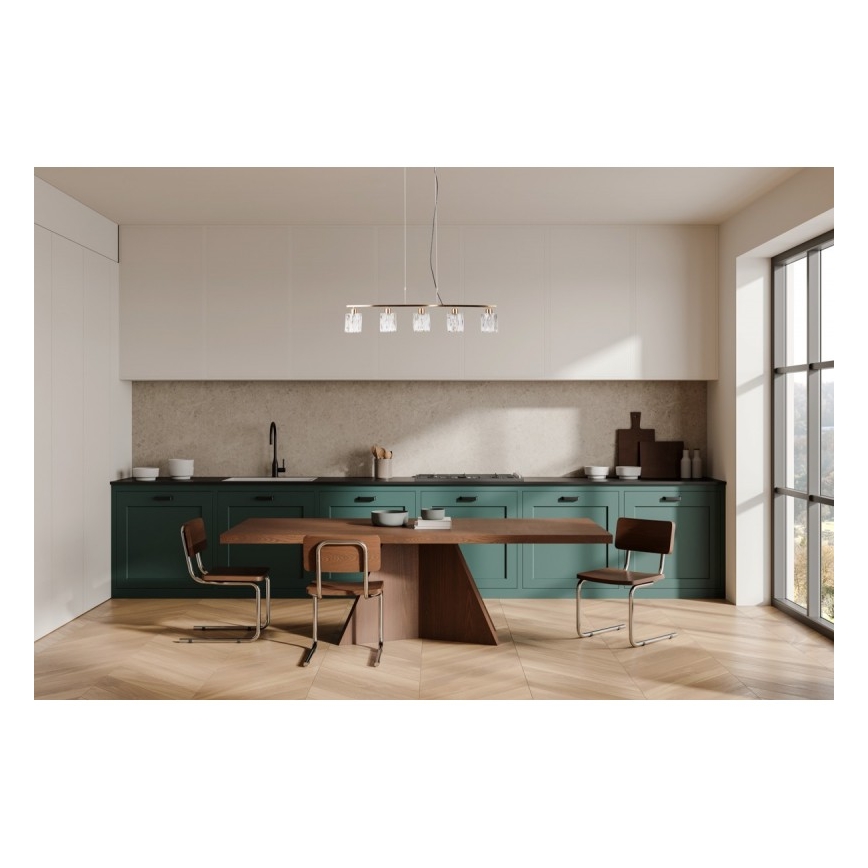 ITALUX - Lustră suspendată pe cablu SIMONA, 5xE14/40W/230V, auriu