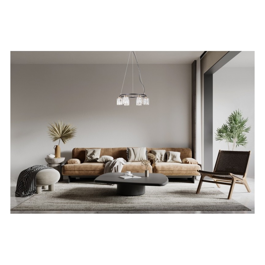 ITALUX - Lustră pe cablu SIMONA 6xE14/40W/230V negru/auriu