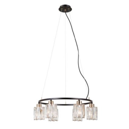 ITALUX - Lustră pe cablu SIMONA 6xE14/40W/230V negru/auriu