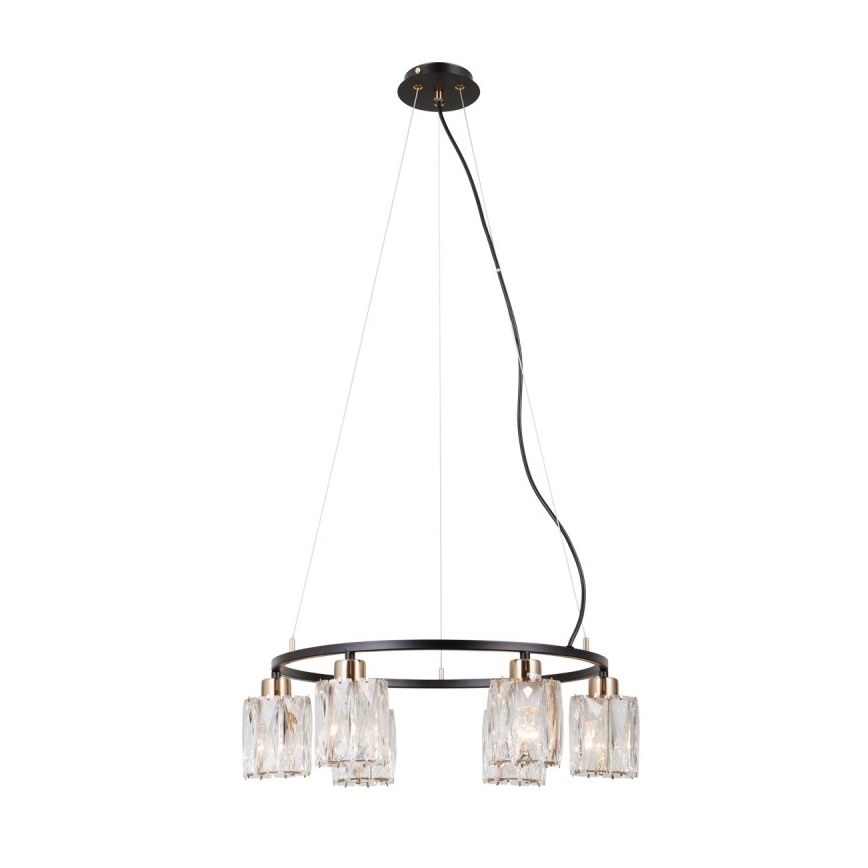 ITALUX - Lustră pe cablu SIMONA 6xE14/40W/230V negru/auriu