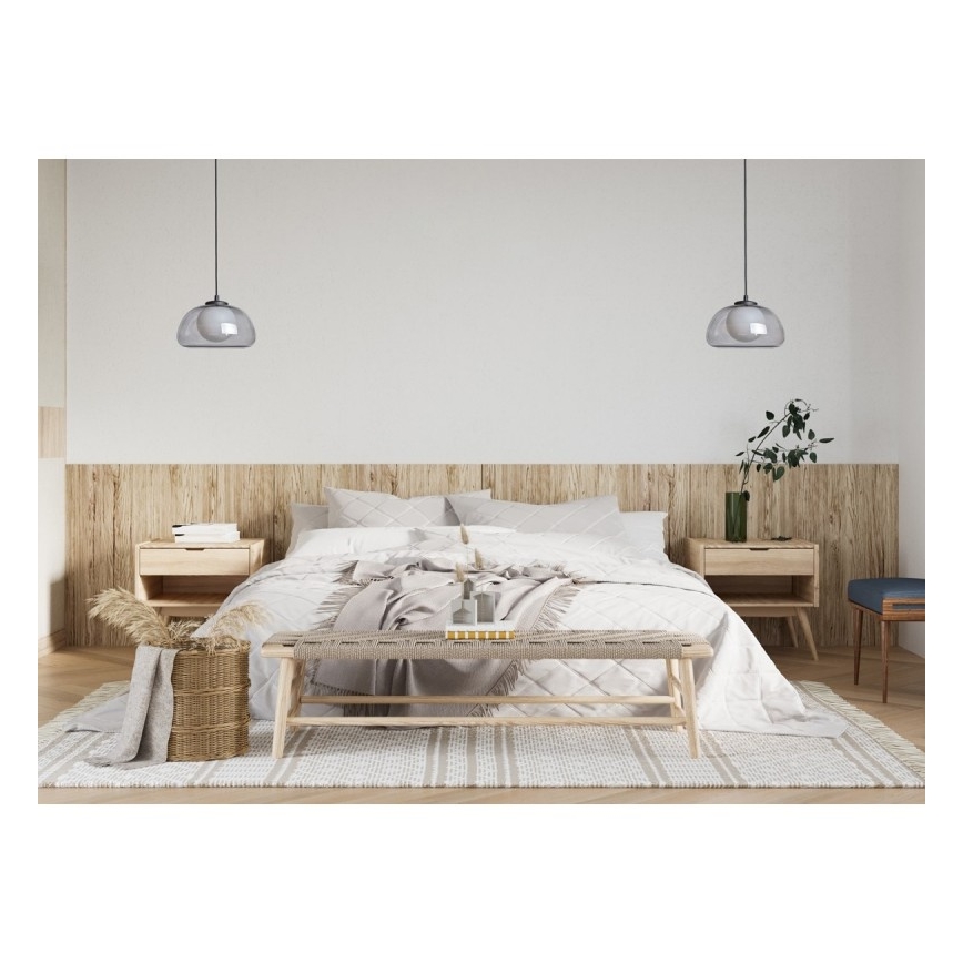 ITALUX - Pendul suspendat pe cablu AINALE 1xG9/7W/230V negru/fumuriu