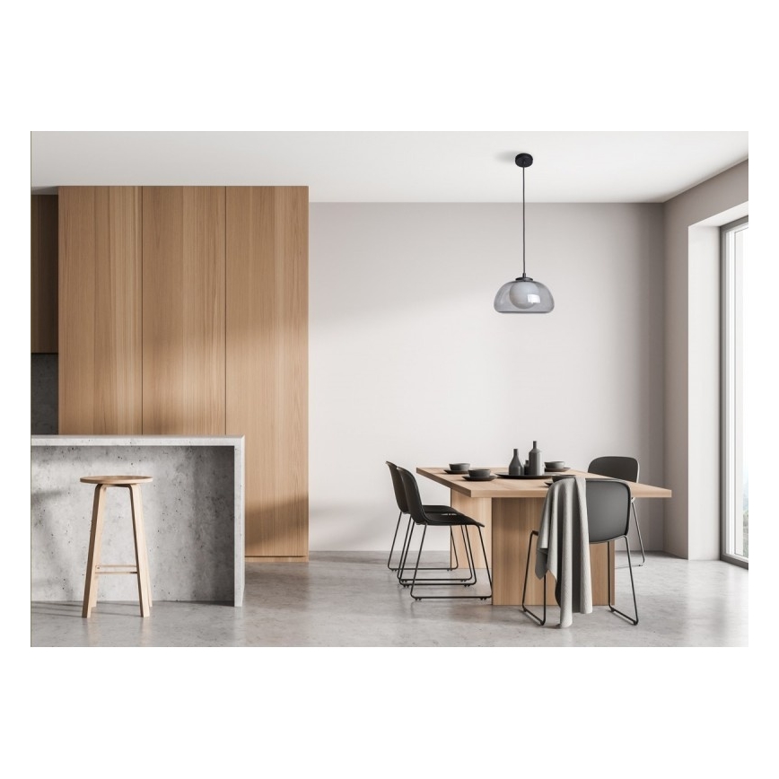 ITALUX - Pendul suspendat pe cablu AINALE 1xG9/7W/230V negru/fumuriu
