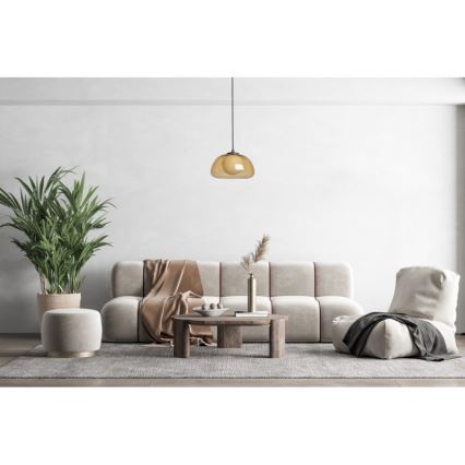 ITALUX - Pendul pe cablu AINALE 1xG9/7W/230V negru/maro fumuriu