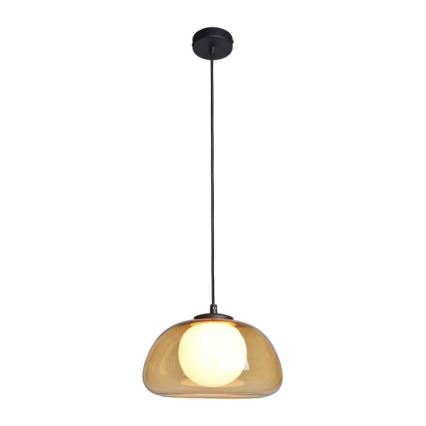 ITALUX - Pendul pe cablu AINALE 1xG9/7W/230V negru/maro fumuriu