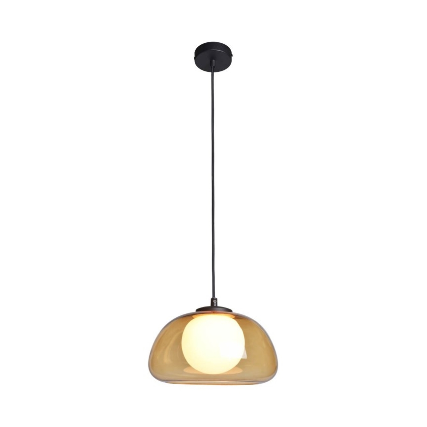 ITALUX - Pendul pe cablu AINALE 1xG9/7W/230V negru/maro fumuriu