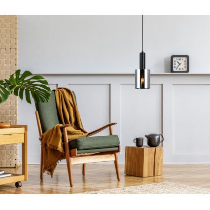 ITALUX - Lustră pe cablu SARDO 1xE27/40W/230V negru