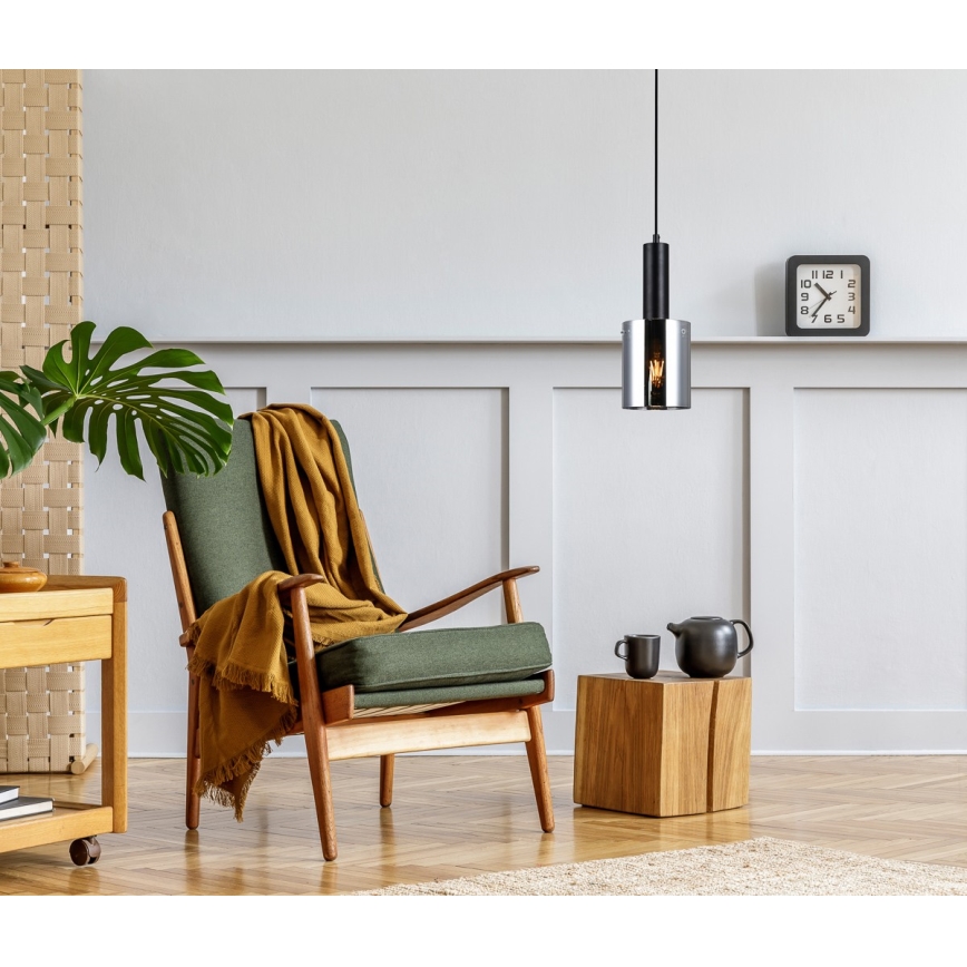 ITALUX - Lustră pe cablu SARDO 1xE27/40W/230V negru