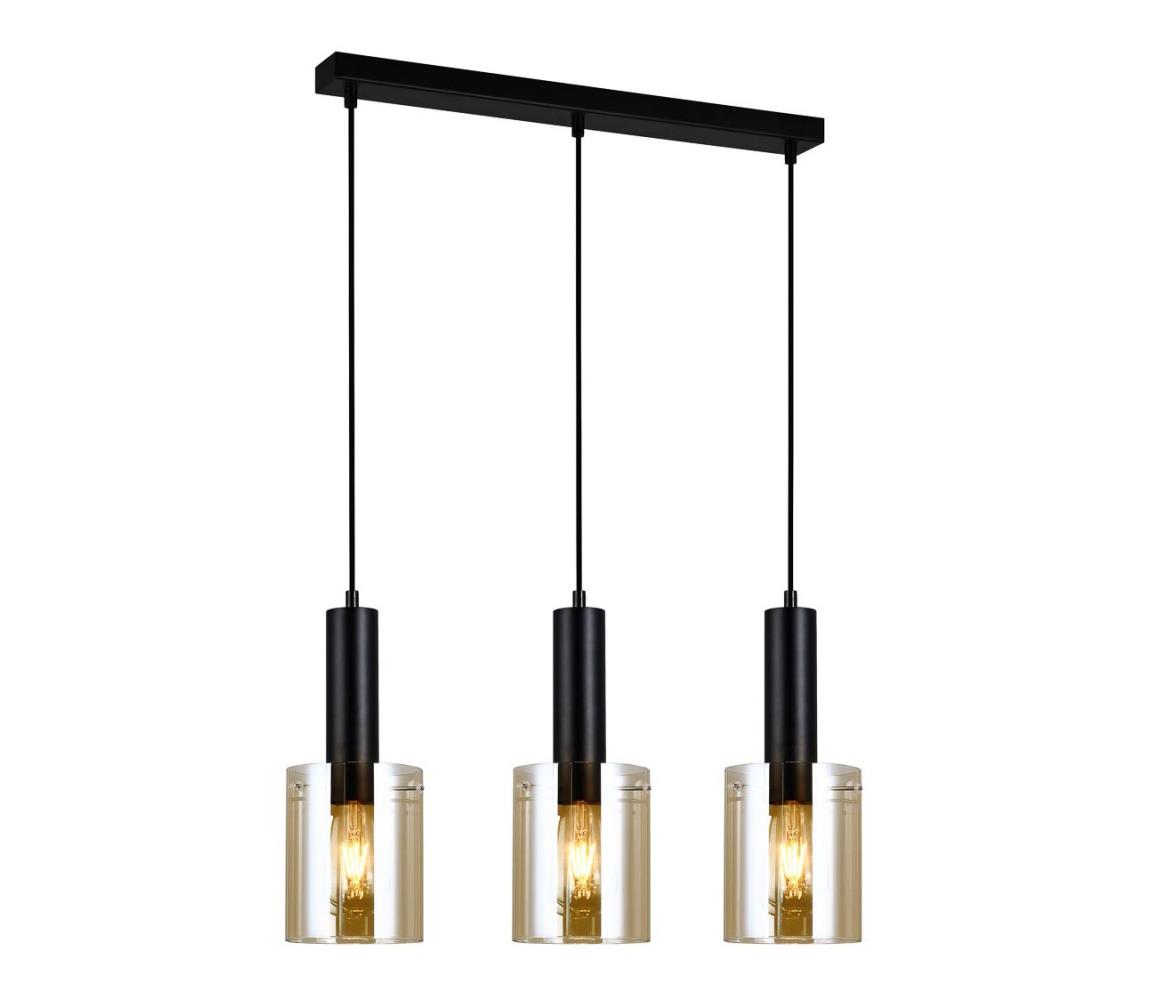 Lustră pe cablu SARDO 3xE27/40W/230V negru/auriu  PND-5581-3-BK+AMB