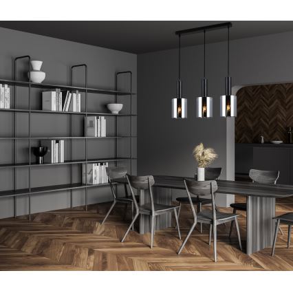 ITALUX - Lustră pe cablu SARDO 3xE27/40W/230V negru