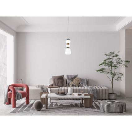 ITALUX - Lustră LED suspendată pe cablu EVANS LED/15W/230V 3000K auriu/albastru