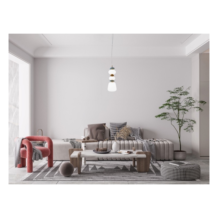 ITALUX - Lustră LED suspendată pe cablu EVANS LED/15W/230V 3000K auriu/albastru