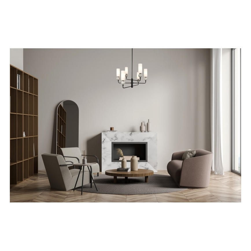 ITALUX - Candelabru pe tijă SANTOS 6xG9/40W/230V negru