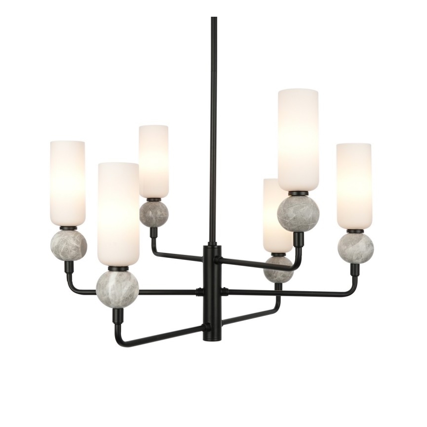 ITALUX - Candelabru pe tijă SANTOS 6xG9/40W/230V negru