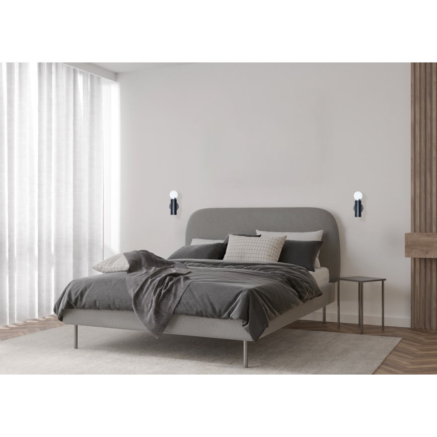 ITALUX - Aplică de perete MACERA 1xE27/40W/230V neagră