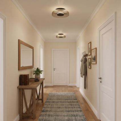 ITALUX - Plafonieră LED PASSO, 8W, 230V, 3000K, Ø 25 cm, negru fumuriu