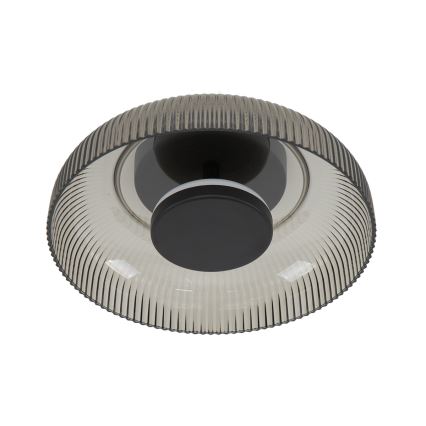 ITALUX - Plafonieră LED PASSO, 8W, 230V, 3000K, Ø 25 cm, negru fumuriu